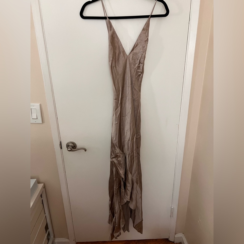 Elegant Pink Champagne Maxi Dress